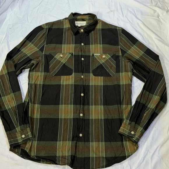 Denim & Supply Ralph Lauren Mens Button Down Shirt Brown Plaid Size Large - Picture 1 of 7